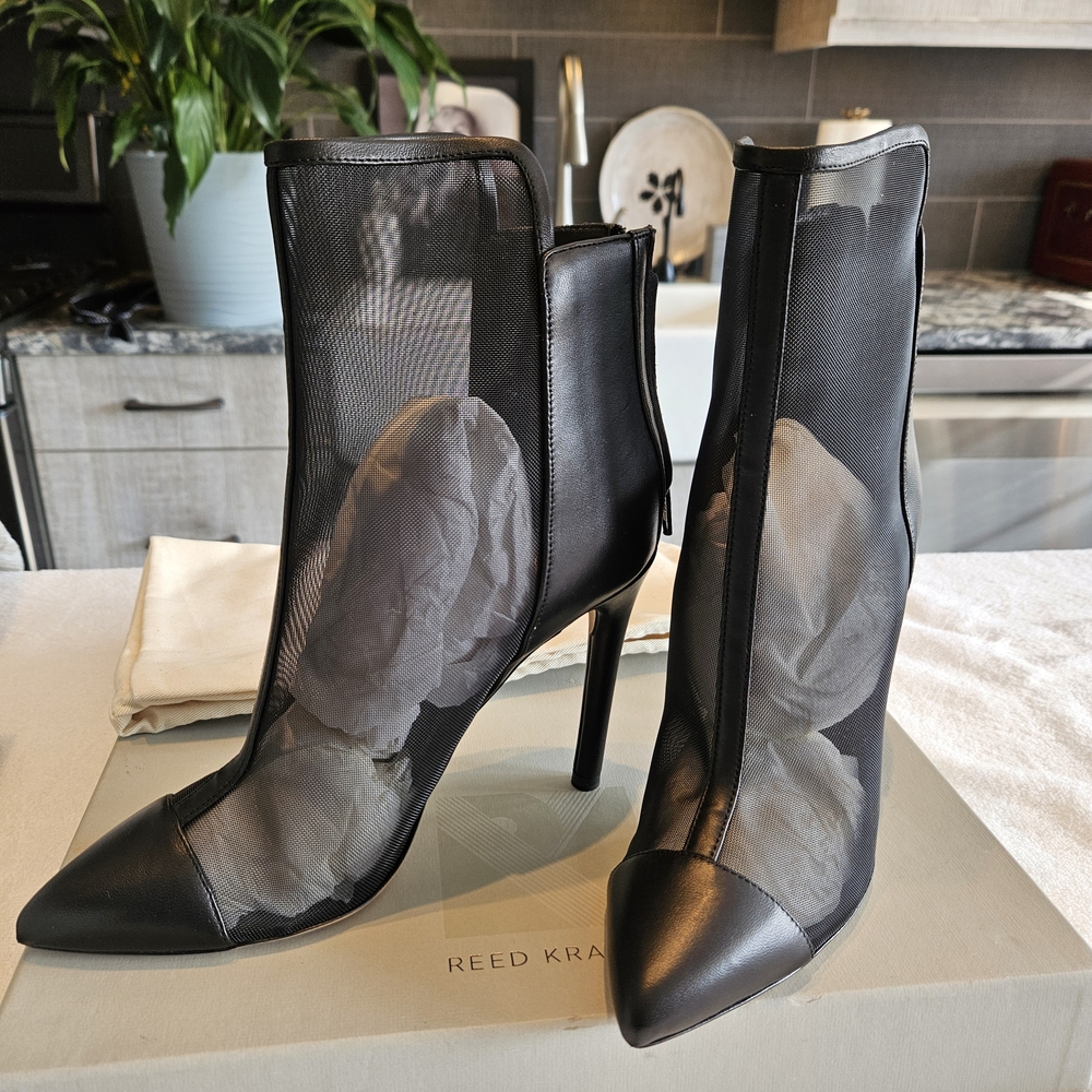 Reed Krakoff Black Mesh Ankle Boots